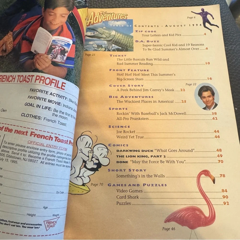 Disney Adventures Magazine Volume 4,‎ #11 August 1994 Ace Ventura The Mask